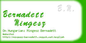 bernadett mingesz business card